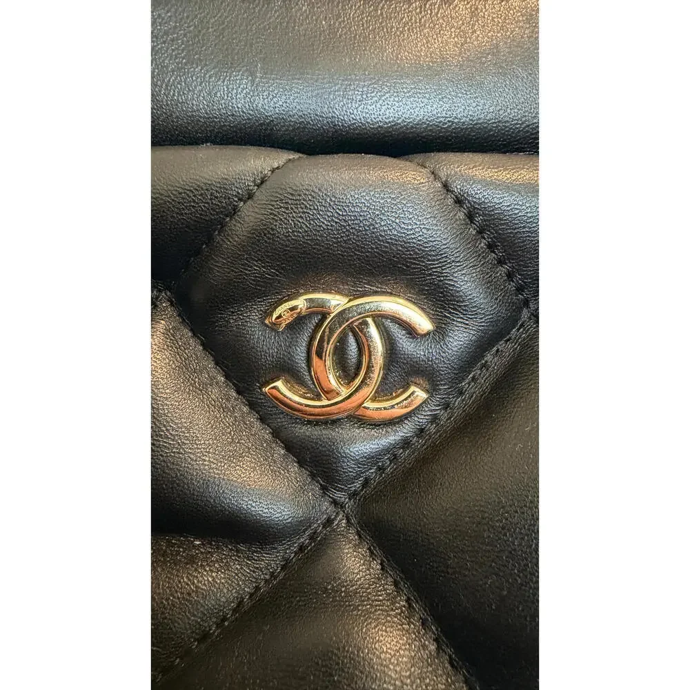CHANEL BLACK QUILTED BOWLING CHAIN BAG - Picture 12 of 16
